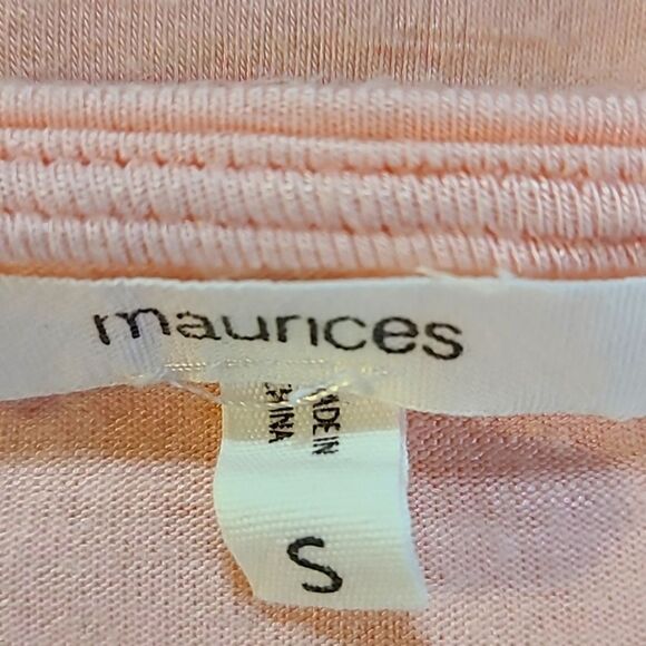 Maurices Pink Top with Embroidered Lace Neckline, Size Small - Picture 7 of 8